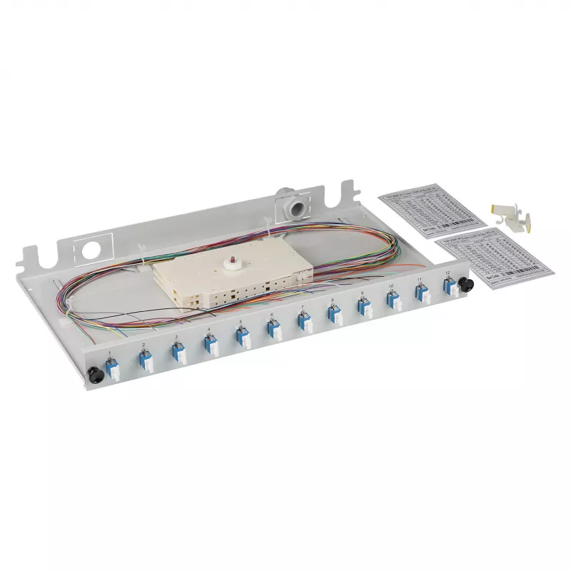 Pluošto sujungimo dėžutė EFB Elektronik BA71921L24, LC 9/125µm OS2, 24 atskirti pigtail'ai, 12 movų, ištraukiama