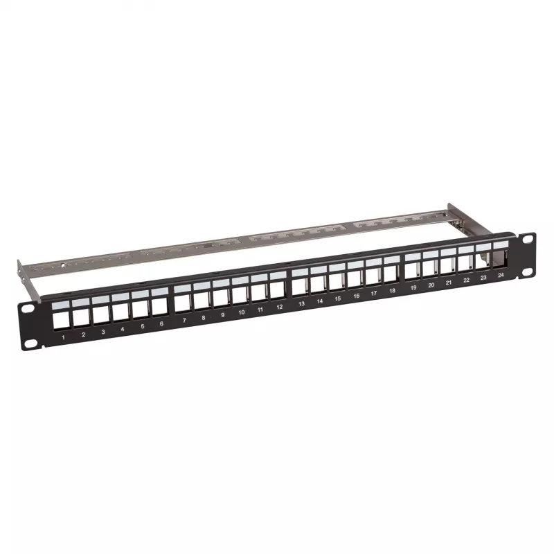 Patch panel 1U 19 colių EFB Elektronik Verteilerfeld 48,3 cm, 24 prievadų su 24x RJ45 Keystone Slimline Cat.6A