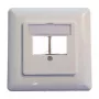 EFB Elektronik 2 vietų Keystone rėmelio rinkinys ET-25091 — tiesus DIN49075 lizdas, RAL9003 balta, 80×80 mm rėmelis su 50×50 mm centrine plokšte