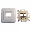 EFB Elektronik 2 vietų Keystone rėmelio rinkinys ET-25091 — tiesus DIN49075 lizdas, RAL9003 balta, 80×80 mm rėmelis su 50×50 mm centrine plokšte