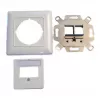 EFB Elektronik 2 vietų Keystone rėmelio rinkinys ET-25091 — tiesus DIN49075 lizdas, RAL9003 balta, 80×80 mm rėmelis su 50×50 mm centrine plokšte