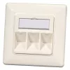 EFB Elektronik 2 vietų Keystone rėmelio rinkinys ET-25091 — tiesus DIN49075 lizdas, RAL9003 balta, 80×80 mm rėmelis su 50×50 mm centrine plokšte