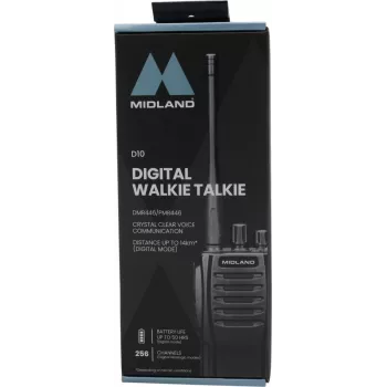 Midland D10 skaitmeninis DMR446 radijo ryšio įrenginys — rankinis DMR446 skaitmeninis modelis