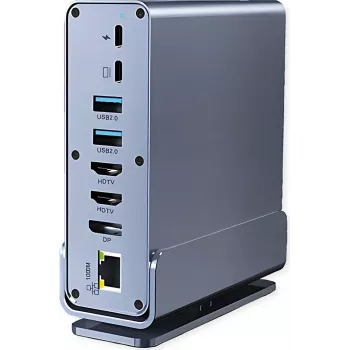VALUE USB C prijungimo stotelė 16-in-1, 4K60 1xDP, 2xHDMI, 1xGbE, USB(2xC,5xA,1xC PD) (12.99.1142)