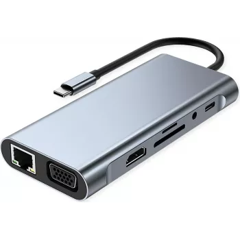 VALUE USB C prijungimo stotelė 11-in-1, 4K30 1x(HDMI/VGA/GbE), USB(3xA,1xC,1xC PD) (12.99.1143)