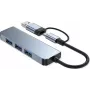 VALUE Metal Hub, 4 prievadai, USB-A+C 1x USB-A 3.0, 3x USB-A 2.0 (12.99.1145)