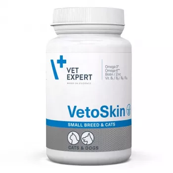 VetExpert VetoSkin Smulkioms Veislėms ir Katėms 60 kapsulių.