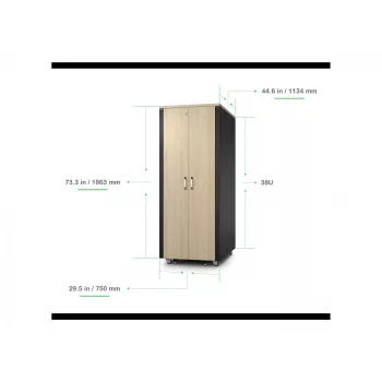 APC NetShelter - spinta (horizontali) - garso izoliacija - AC 230 V - klevo - 38U - 48,3 cm (19 colių)
