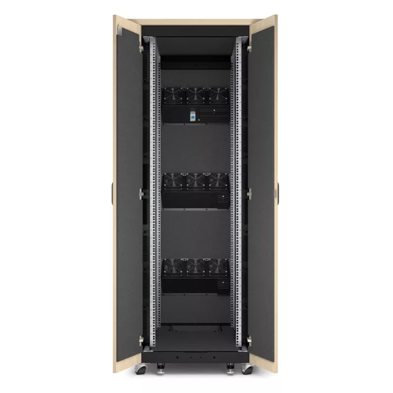 APC NetShelter - Spintelė (horizontali) - garsą izoliuojanti - AC 230 V - klevo spalvos - 38U - 48,3 cm (19 colių)