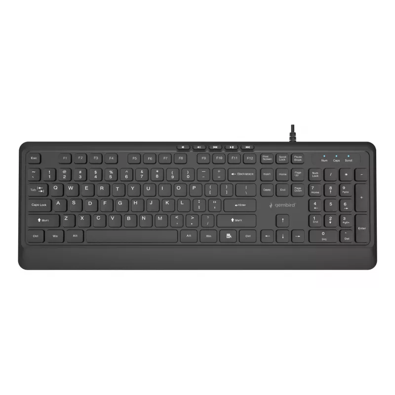 Klaviatūra Multimedia USB ENG/Juoda KB-MCH-05 Gembird