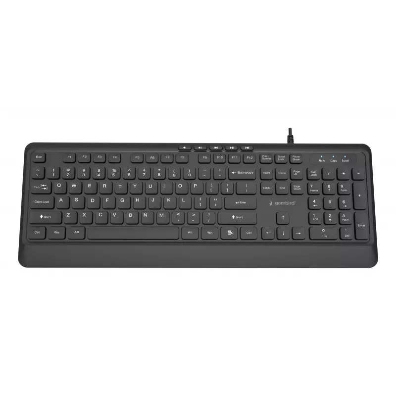 Klaviatūra Multimedia USB ENG/Juoda KB-MCH-05 Gembird