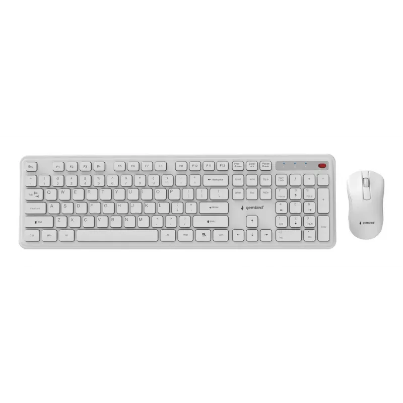 Klaviatūra + PELĖ Wrl ENG/WH KBS-WPS-01-W Gembird