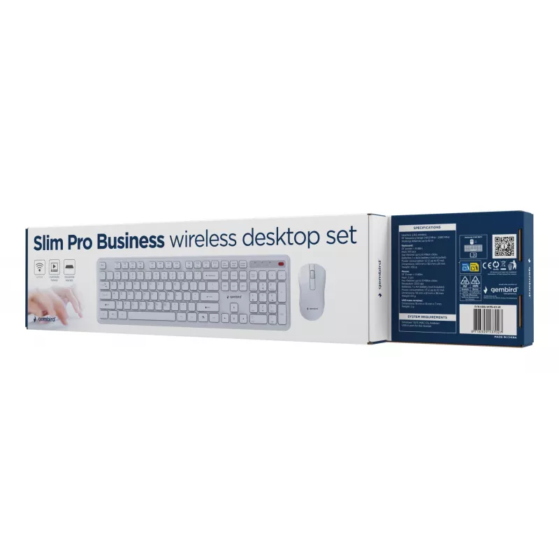 Klaviatūra + PELĖ Wrl ENG/WH KBS-WPS-01-W Gembird