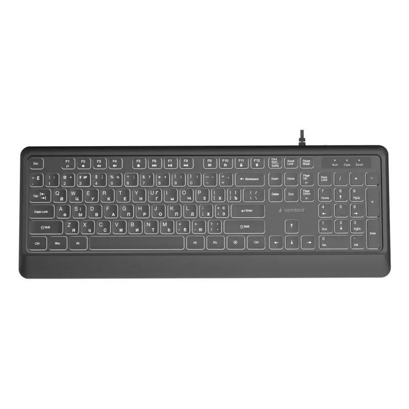 Klaviatūra Multimedijos USB CYRILL/Juoda KB-UML-04-CYRL Gembird