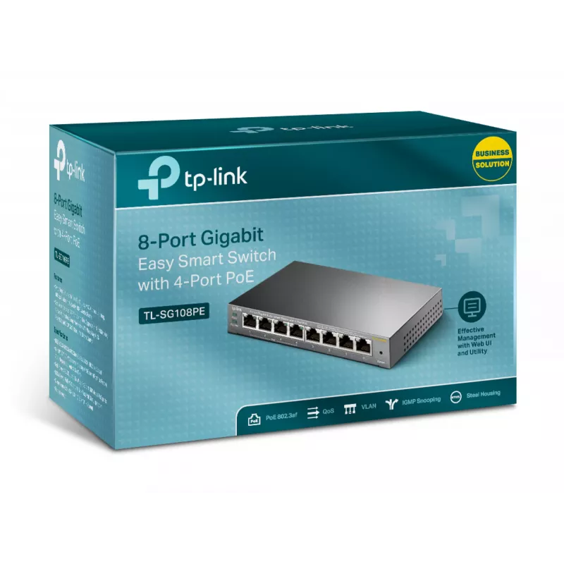 TP-Link 8 prievadų gigabitinio Ethernet valdomas išmanusis komutatorius su 4 PoE prievadais, valdomas, L2, Gigabit Ethernet (10/100/1000), Power over Ethernet (PoE)