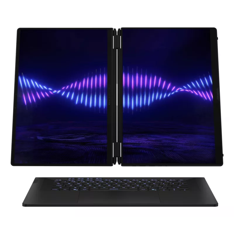 ASUS ROG Zephyrus Duo GX651AX-SR005X Intel Core Ultra 9 386H Hybrid (2-in-1) 40.6 cm (16 inch) Touchscreen WQXGA+ 64 GB LPDDR5x-SDRAM 2 TB SSD NVIDIA GeForce RTX 5090 Wi-Fi 7 (802.11be) Windows 11 Pro Pilka