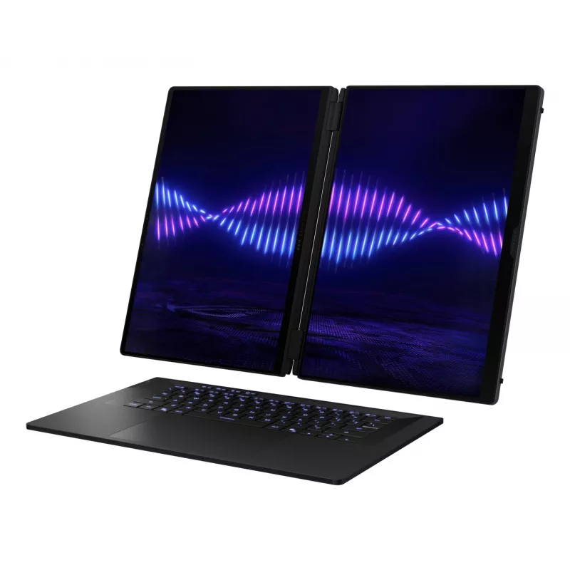 ASUS ROG Zephyrus Duo GX651AX-SR005X Intel Core Ultra 9 386H Hybrid (2-in-1) 40.6 cm (16 inch) Touchscreen WQXGA+ 64 GB LPDDR5x-SDRAM 2 TB SSD NVIDIA GeForce RTX 5090 Wi-Fi 7 (802.11be) Windows 11 Pro Pilka