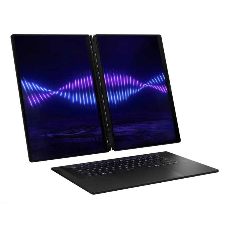 ASUS ROG Zephyrus Duo GX651AX-SR005X Intel Core Ultra 9 386H Hybrid (2-in-1) 40.6 cm (16 inch) Touchscreen WQXGA+ 64 GB LPDDR5x-SDRAM 2 TB SSD NVIDIA GeForce RTX 5090 Wi-Fi 7 (802.11be) Windows 11 Pro Pilka