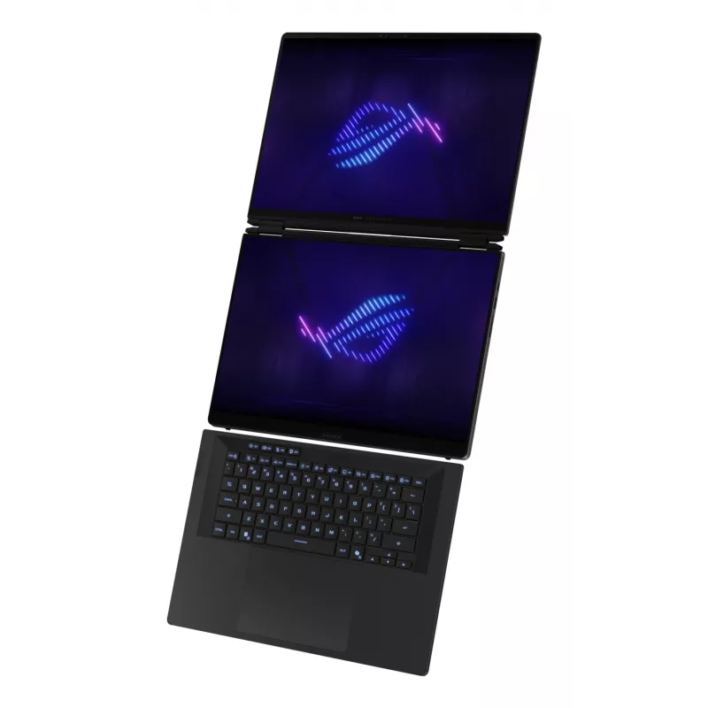 ASUS ROG Zephyrus Duo GX651AX-SR005X Intel Core Ultra 9 386H Hybrid (2-in-1) 40.6 cm (16 inch) Touchscreen WQXGA+ 64 GB LPDDR5x-SDRAM 2 TB SSD NVIDIA GeForce RTX 5090 Wi-Fi 7 (802.11be) Windows 11 Pro Pilka