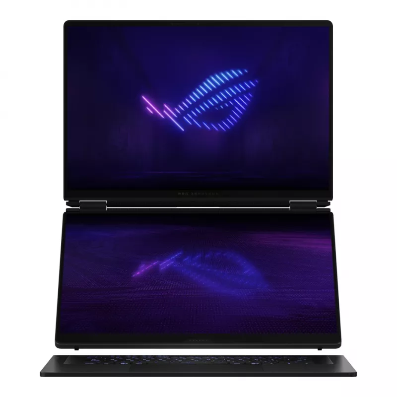 ASUS ROG Zephyrus Duo GX651AX-SR005X Intel Core Ultra 9 386H Hybrid (2-in-1) 40.6 cm (16 inch) Touchscreen WQXGA+ 64 GB LPDDR5x-SDRAM 2 TB SSD NVIDIA GeForce RTX 5090 Wi-Fi 7 (802.11be) Windows 11 Pro Pilka