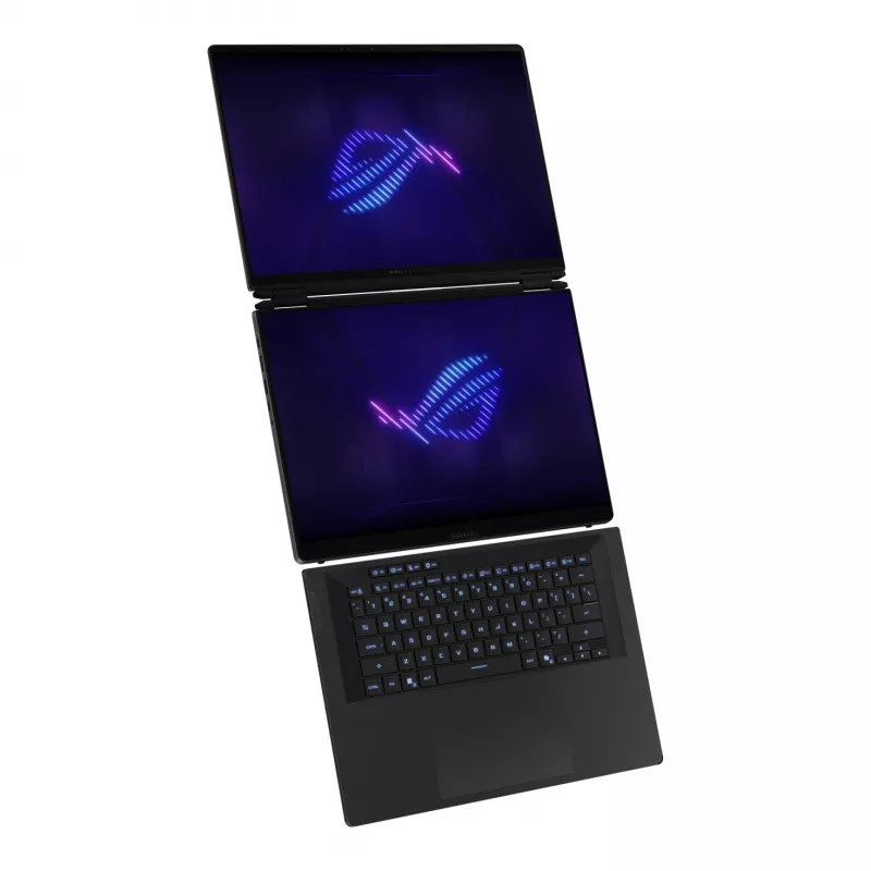 ASUS ROG Zephyrus Duo GX651AX-SR005X Intel Core Ultra 9 386H Hybrid (2-in-1) 40.6 cm (16 inch) Touchscreen WQXGA+ 64 GB LPDDR5x-SDRAM 2 TB SSD NVIDIA GeForce RTX 5090 Wi-Fi 7 (802.11be) Windows 11 Pro Pilka