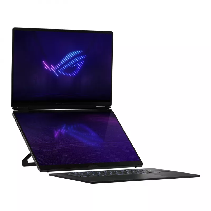 ASUS ROG Zephyrus Duo GX651AX-SR005X Intel Core Ultra 9 386H Hybrid (2-in-1) 40.6 cm (16 inch) Touchscreen WQXGA+ 64 GB LPDDR5x-SDRAM 2 TB SSD NVIDIA GeForce RTX 5090 Wi-Fi 7 (802.11be) Windows 11 Pro Pilka