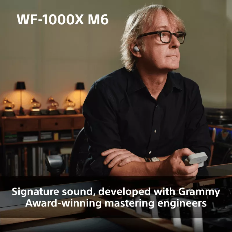 Sony WF1000XM6S.CE7 belaidės į ausis įdedamos ausinės skambučiams / muzikai, Bluetooth, sidabrinės