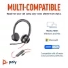 HP Poly Juodawire 8225 Stereo USB-C Headset +USB-C/A Adapter