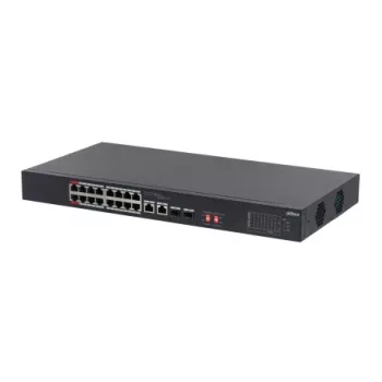 Dahua Technology PoE S3218-16ET-135 tinklo komutatorius Nevaldomas L2 Gigabit Ethernet (10/100/1000) Power over Ethernet (PoE) 1U Juodas
