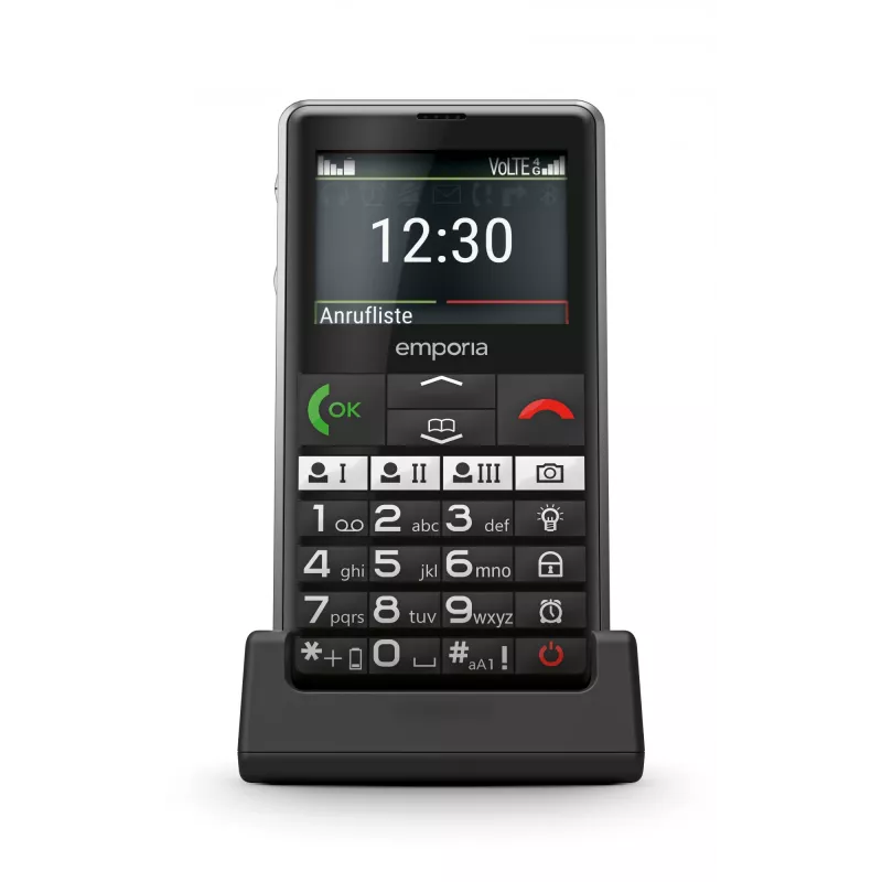 Emporia emporiaPURE-LTE 5,87 cm (2,31 colio) 107 g juodas senjorams skirtas telefonas