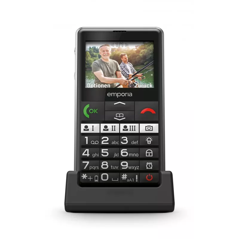 Emporia emporiaPURE-LTE 5,87 cm (2,31 colio) 107 g juodas senjorams skirtas telefonas
