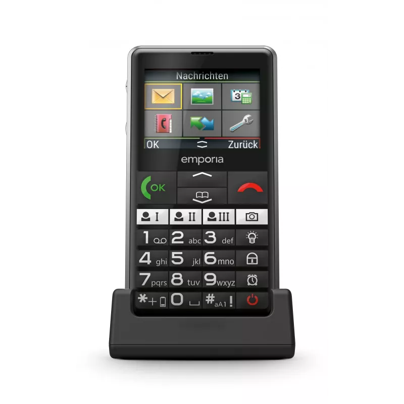 Emporia emporiaPURE-LTE 5,87 cm (2,31 colio) 107 g juodas senjorams skirtas telefonas