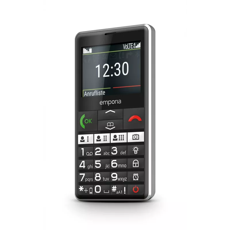 Emporia emporiaPURE-LTE 5,87 cm (2,31 colio) 107 g juodas senjorams skirtas telefonas