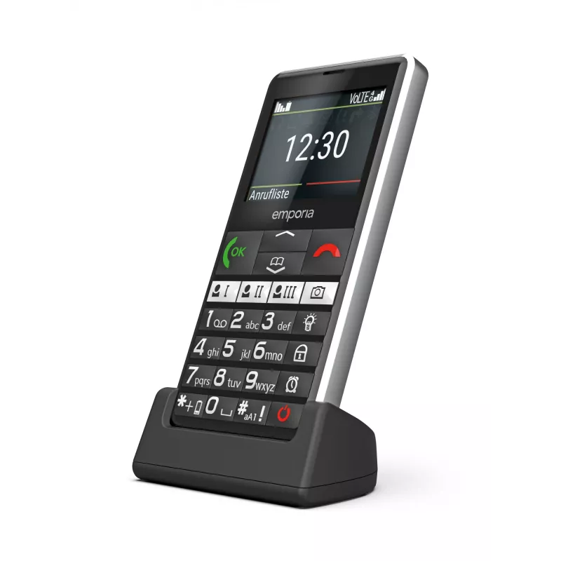 Emporia emporiaPURE-LTE 5,87 cm (2,31 colio) 107 g juodas senjorams skirtas telefonas