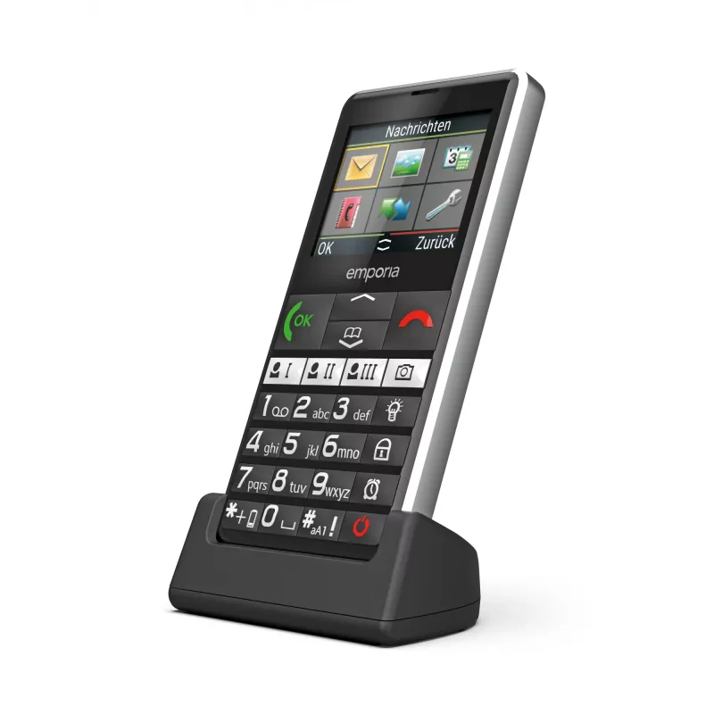 Emporia emporiaPURE-LTE 5,87 cm (2,31 colio) 107 g juodas senjorams skirtas telefonas