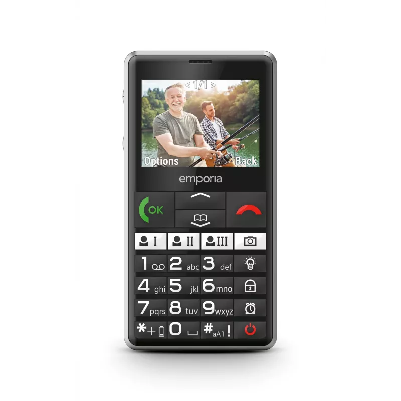 Emporia emporiaPURE-LTE 5,87 cm (2,31 colio) 107 g juodas senjorams skirtas telefonas