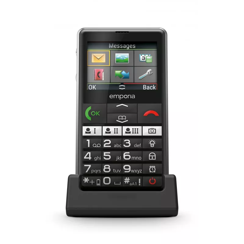 Emporia emporiaPURE-LTE 5,87 cm (2,31 colio) 107 g juodas senjorams skirtas telefonas