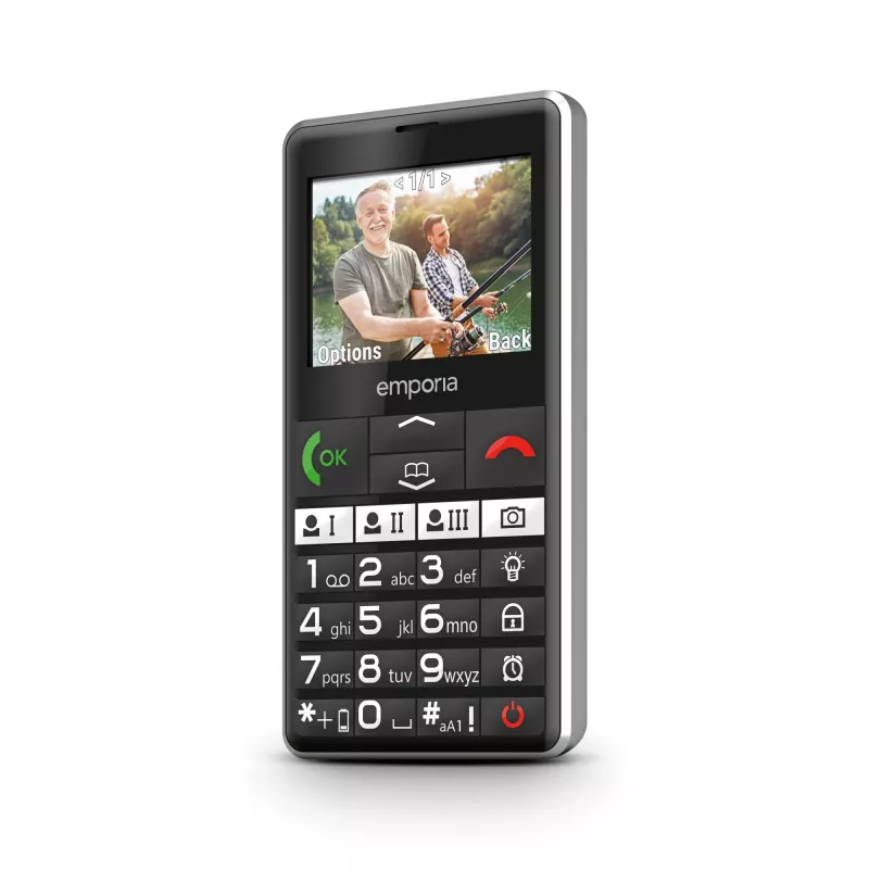 Emporia emporiaPURE-LTE 5,87 cm (2,31 colio) 107 g juodas senjorams skirtas telefonas