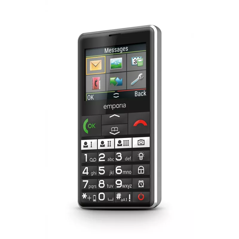 Emporia emporiaPURE-LTE 5,87 cm (2,31 colio) 107 g juodas senjorams skirtas telefonas