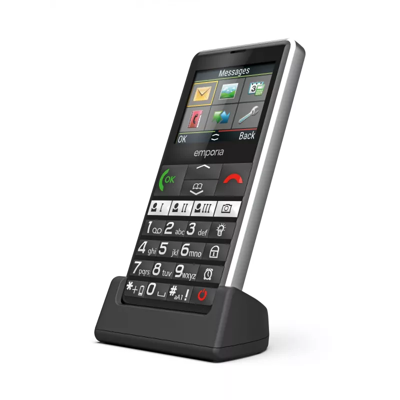 Emporia emporiaPURE-LTE 5,87 cm (2,31 colio) 107 g juodas senjorams skirtas telefonas