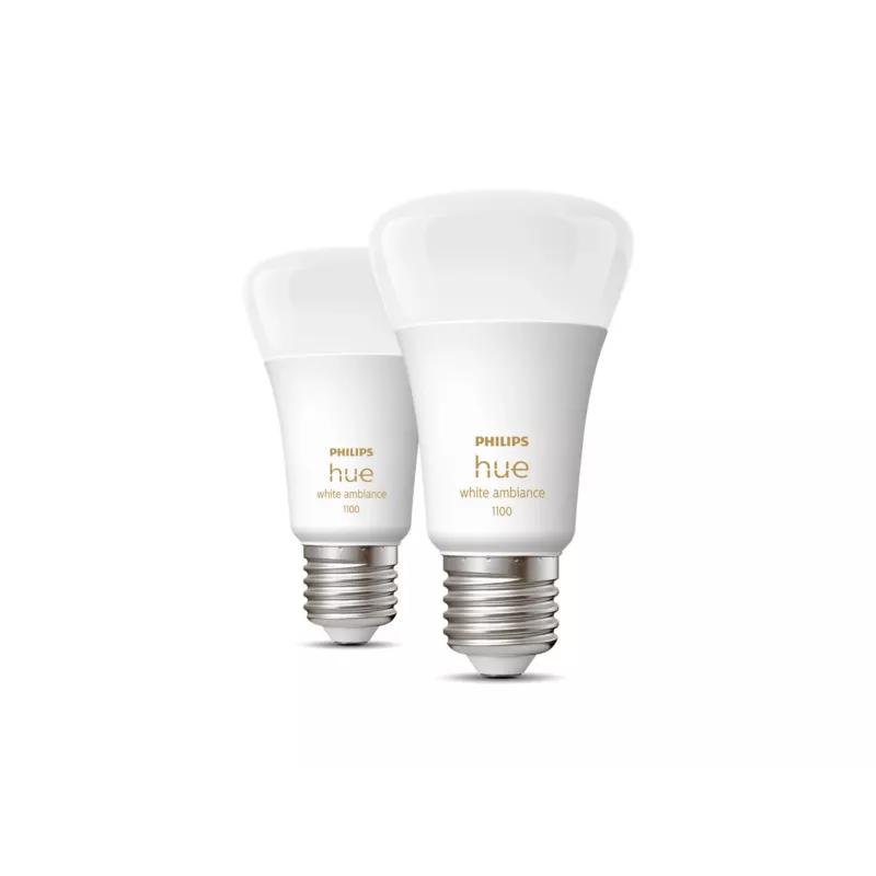 Philips Hue White ambience A60 – E27 išmanioji lemputė – 1100 (2 vnt. pakuotė)