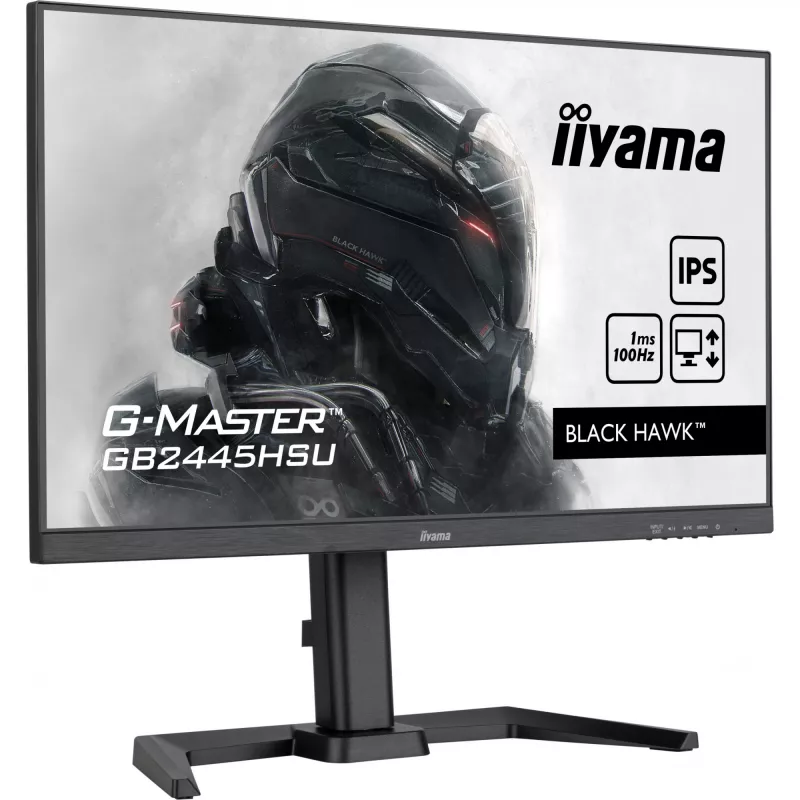 IIYAMA GB2445HSU-B1 G-Master Juoda Hawk 24 colių ETE IPS FHD 100 Hz 250 cd/m² 1 ms HDMI DP USB šakotuvas 2x2.0 garsiakalbiai juodas derintuvas (P)