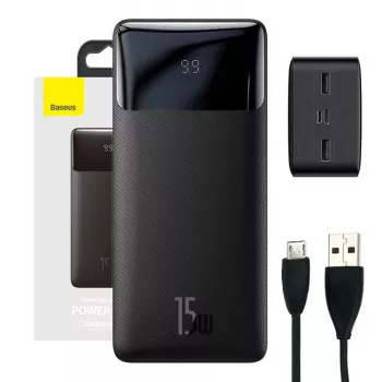 Išorinė baterija Baseus Bipow 30000mAh, 15W (juoda)