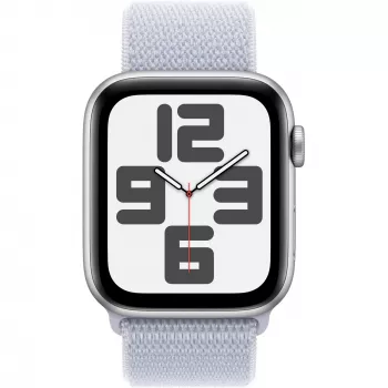 Apple Watch SE GPS 44mm aliuminio korpusas sidabrinis, Sport Loop apyrankė mėlynas debesis
