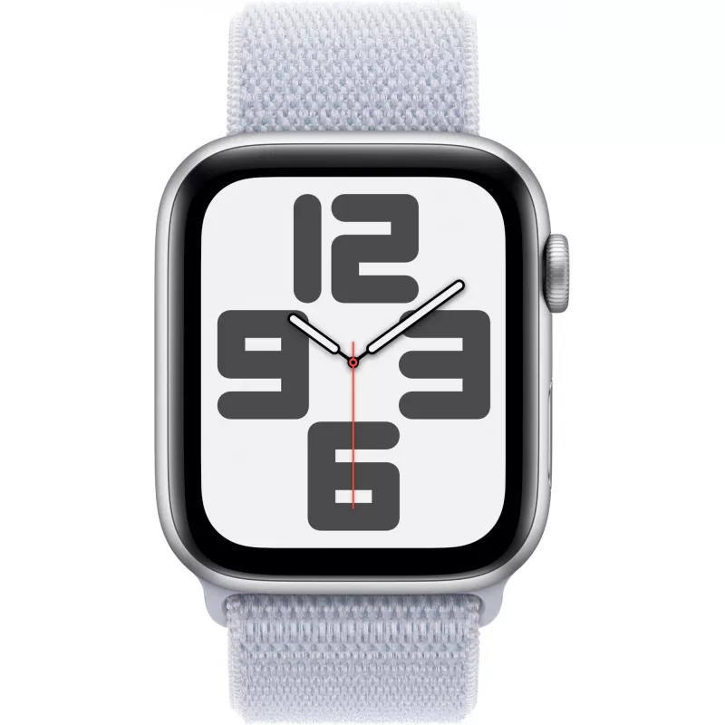 Apple Watch SE GPS 44mm aliuminio korpusas sidabrinis, Sport Loop apyrankė mėlynas debesis