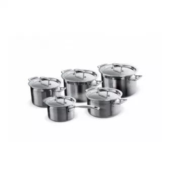 Le Creuset 3-Ply 3Ply penkių dalių puodų rinkinys iš nerūdijančio plieno (96209400001000)