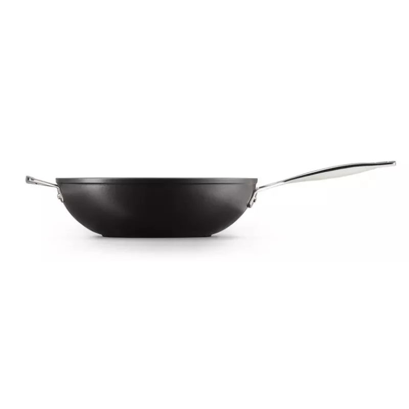 Le Creuset Toughened Non-Stick keptuvė wok 30 cm juoda/sidabrinė