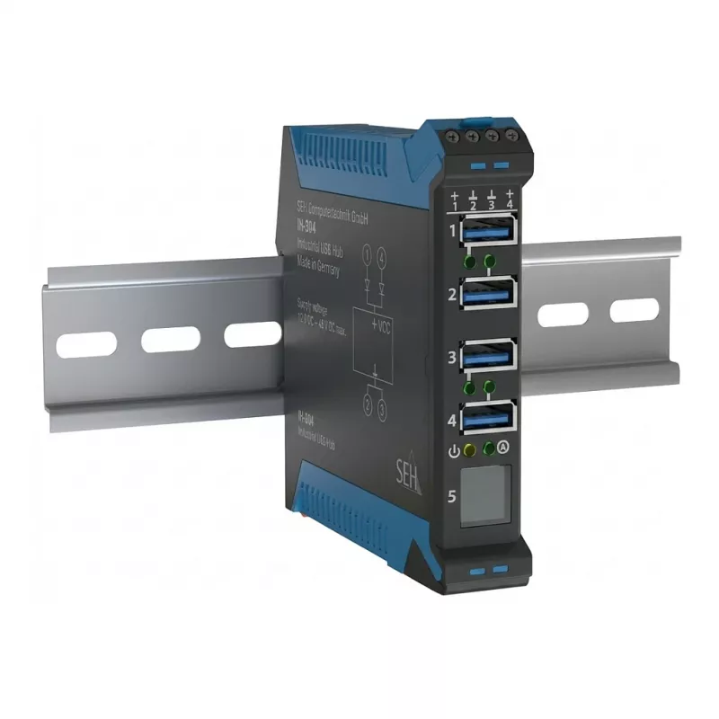 SEH IH-304 USB-Hub3.0 DIN bėgelis 4xUSB3.0 - šakotuvas (M07250)