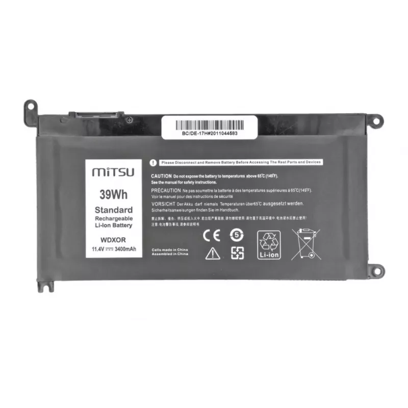 Baterija, skirta DELL Vostro 14 (5468), Inspiron 15 (5568), 3400 mAh (39Wh), 11,4 V