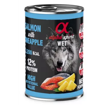 ALPHA SPIRIT WET Lašiša su ananasais - šlapias šunų maistas - 400g